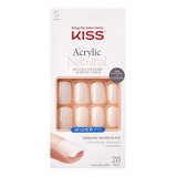 Uñas Kiss Glue-on Salon Acrylic Natural Original Wide Rare