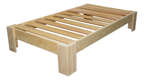 Cama Individual De Madera Base De Pino Solida Armable