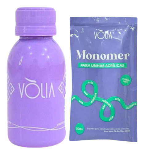 Kit Vólia Monomer Líquido Para Unhas Acrílicas + Frasco Eco