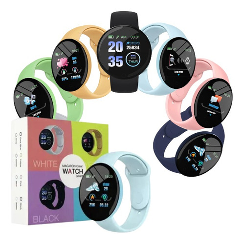 Reloj Smart Watch Inteligente Digital Redondo Macaron