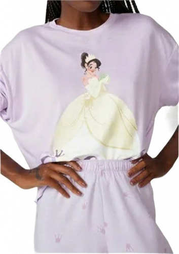 Pijama Feminino Em Malha De Viscose Com Estampa Disney