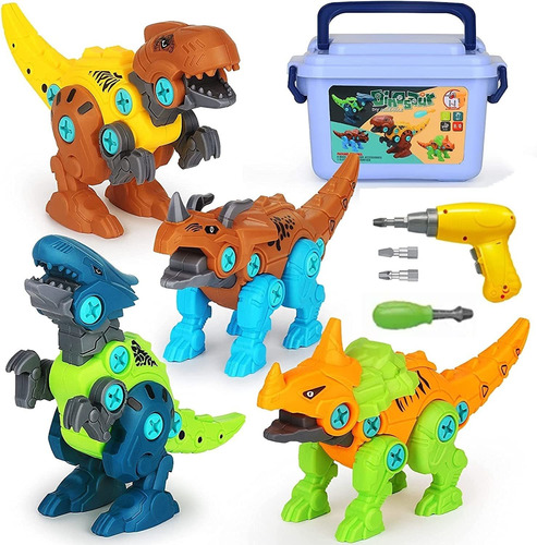 Juguete De Dinosaurio Para Niños, 4pzs Diy Take Apart Dinosa