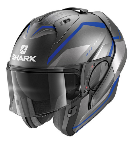 Capacete Articulado Shark Evo Es Yari Matt Abs Cinza Fosco Tamanho Do Capacete 56 Cor Cinza-fosco