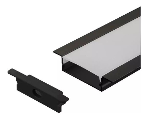 Kit 6 Perfil Led Embutir Slim Alumínio 2 Metro C/ Acabamento