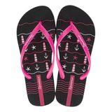 Ojota Ipanema Oasis Negro-fucsia Fem