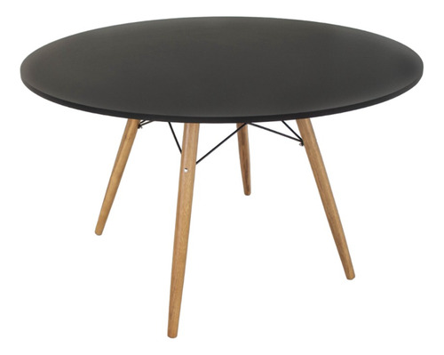 Mesa Redonda De Jantar 120cm Mdf Preto