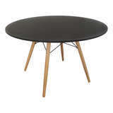 Mesa Redonda De Jantar 120cm Mdf Preto