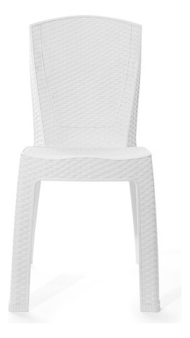 Silla Plástica Reforzada Apilable Símil Rattan Jardin X5u