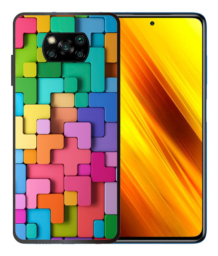 Funda Xiaomi Poco X3 Tetris De Colores Tpu/pm Uso Rudo