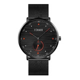 Reloj Féraud Hombre Malla Acero Tejido Todo Negro F5523 Gbko