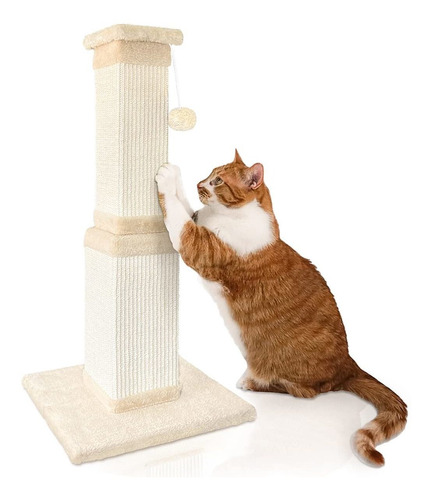 Poste Rascador Para Gatos Grande 32 Pulgadas Sisal Natural