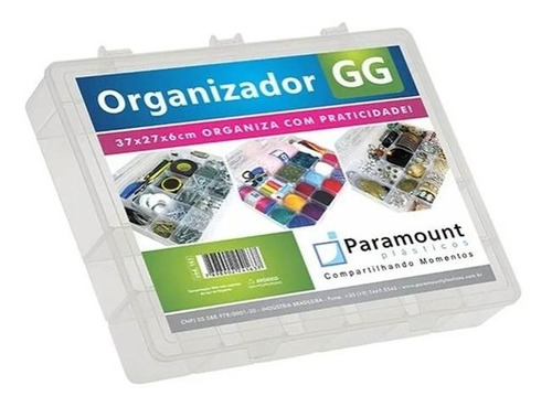 Box Caixa Organizador Paramount Gg - 20 Divisorias 163 Cor Transparente