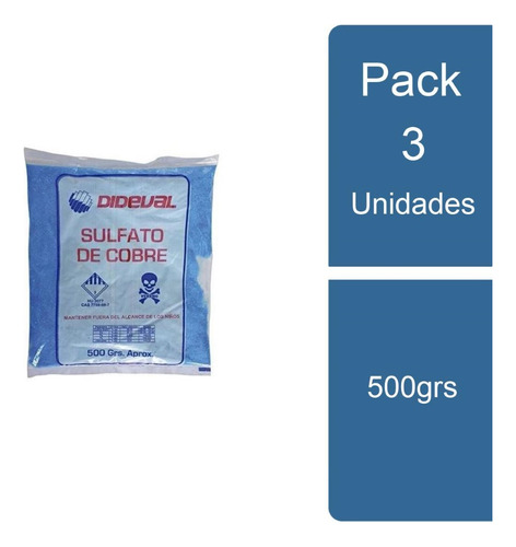Pack 3 Sulfato De Cobre 500grs Dideval