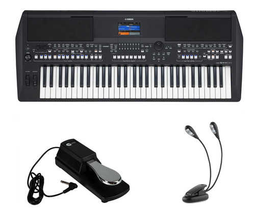 Teclado Yamaha Psr Sx600 Psrsx600 Com Luminária E Pedal Kit