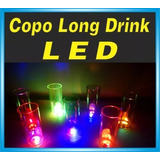 30 Copo Pisca  Led Long Drink Neon Festa Balada Glow 