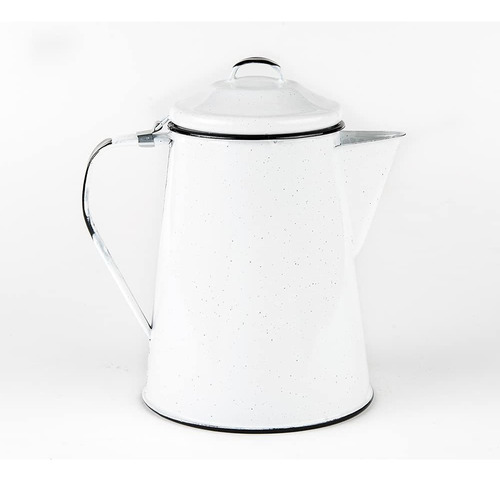 Cinsa Enamelware Coffee Pot (white Color) 8 Cups Camping