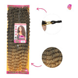 Aplique Cabelo Orgânico Crochet Braids 75 Cm 300 Gr -juliana Cor Preto Com Californiana Mel Mt1b/27