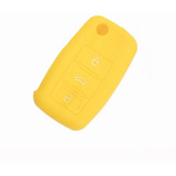 Funda Silicon Llave De Volkswagen 3 Botones En Amarillo