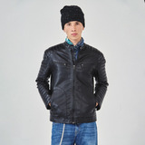 Campera Eco Cuero Hombre Moto Biker Entallada Slim Fit