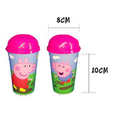 Vaso Pitillo Infantil Peppa Pig  X12 Unidades