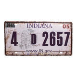 Placa Carro Antiga Decorativa Metálica Vintage Indiana 41427