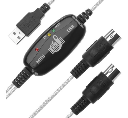 Cable Convertidor Midi A Usb 2.0 Adaptador Teclado Pc Laptop