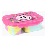 Lunchera Plegable Con Dos Compartimentos Footy. Color Smile Rosa