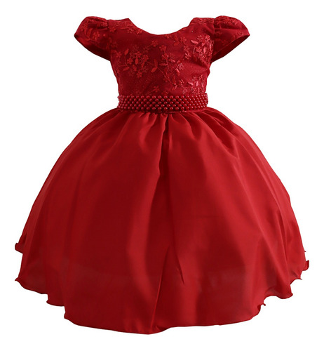 Vestido Infantil Vermelho Luxo Daminha Festa Florista 4 A 16