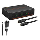 Switch De Audio Óptico Digital 3x1 Con Rca Y 3.5mm -