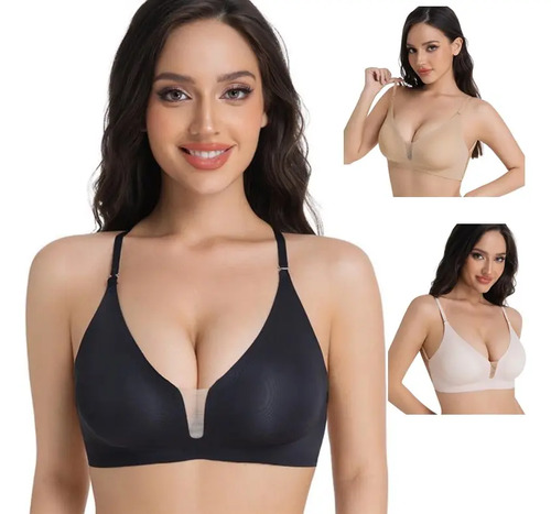 Sujetador Sin Espalda Ajustable Con Escote Recogido 3 Piezas | MercadoLibre
