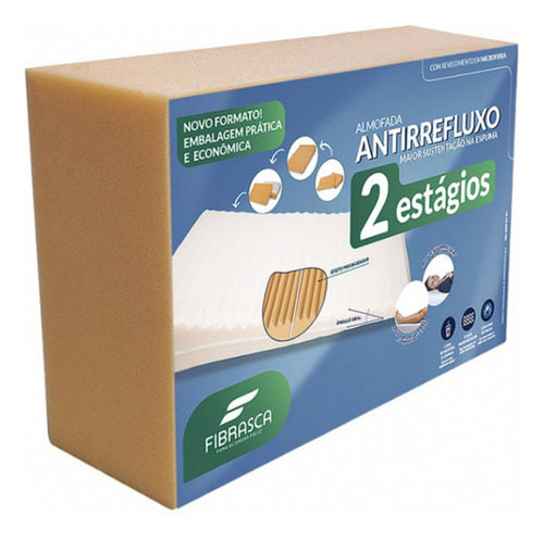 Travesseiro Anti Refluxo Adulto C/ Capa Mfibra Densidade D26