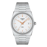 Reloj Pulsera Tissot T-classic T137.410.11.051.00 De Cuerpo Color Gris, Analógico, Para Hombre, Fondo Gris, Con Correa De Acero Inoxidable Color Gris, Agujas Color Oro Rosa Y Blanco, Dial Oro Rosa Y B