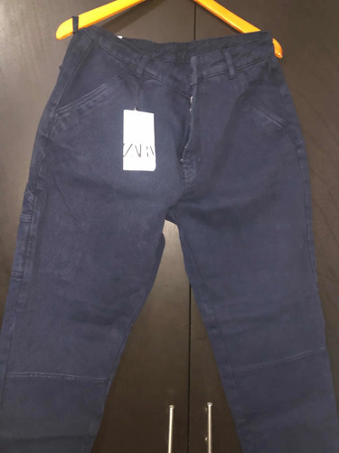 Pantalón Zara Casual Mezclilla Color Azul