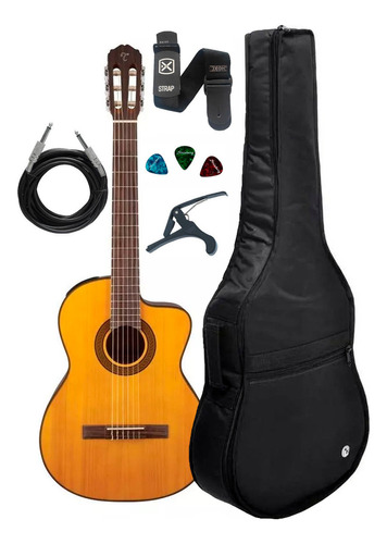 Violão Takamine Gc3 Ce Nylon Elétrico Natural + Kit Bag Luxo