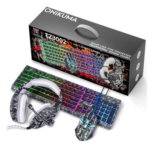 3 Kits Juego Teclado Mouse Audífonos Combo Rgb Set Regalo