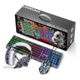 3 Kits Juego Teclado Mouse Audífonos Combo Rgb Set Regalo