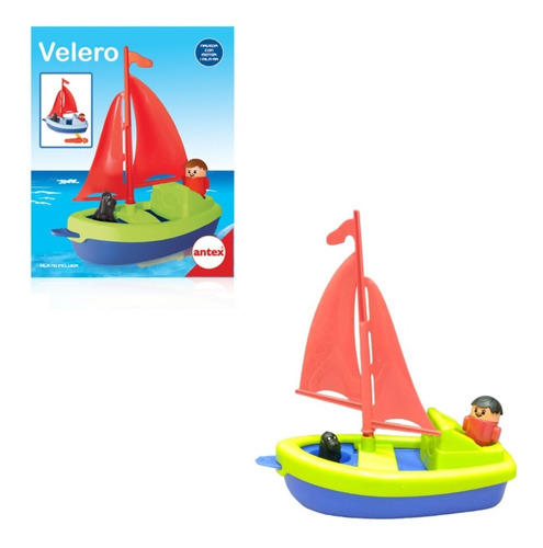 Barco Infantil Velero Navega Con Motor A Pila + Muñeco Antex