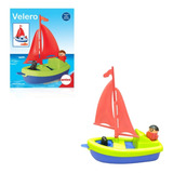 Barco Infantil Velero Navega Con Motor A Pila + Muñeco Antex