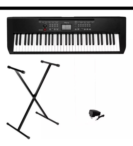 Teclado Organo Ringwaytb100 5 Octavas Sensitivo Fuente Y Pie