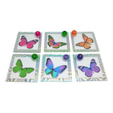 20 U Vidrio Mariposas Porta Sahumerios 5x5 X Mayor Souvenir