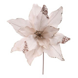 Poinsetia C/paete E Gltter Champagne 30cm C/1un 1014266