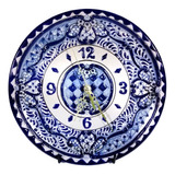 Reloj Redondo De Talavera Poblana Barroca 30 Cm Ajedrez #15