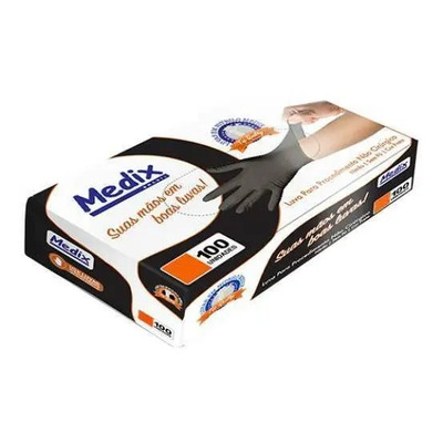 Luva de Procedimento M - Preta - Medix - Cx\u002F100 | MercadoLivre