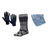 Medias Termicas Guantes Cuello Invierno Trekking Running Kit