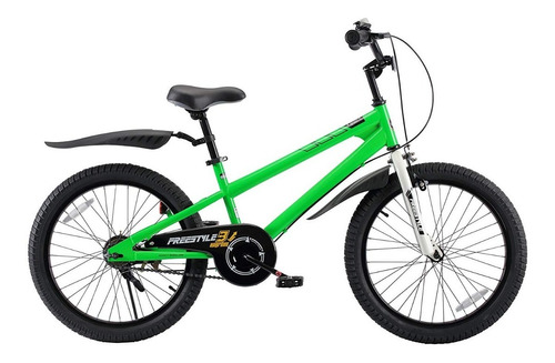 Bmx Infantil Royalbaby Freestyle R20 Freno V-brakes Color Verde Con Pie De Apoyo  