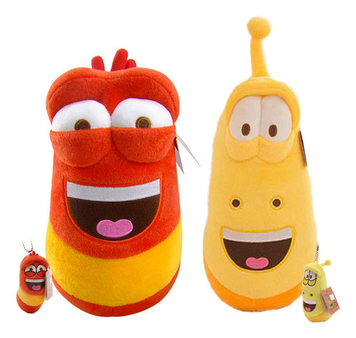 4pcs Larva Tuba Amarillo Y Roja Set De Dos Peluches