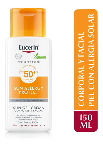 Eucerin Sun Allergy Fps50 Crema Gel 150ml Protector Solar