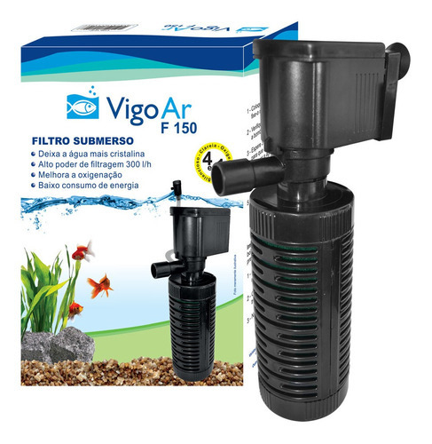 Filtro Submerso F150 Aquários Até 50 Litros Vigo Ar 220v Voltagem 220v