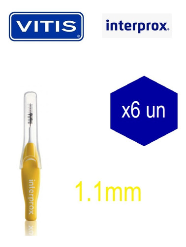 Cepillo Interprox Recto 1.1mm Pack X6 Unidades