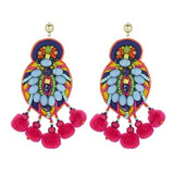 Pendientes Llamativos Fiesta Multicolor Con Cuentas Bohemias